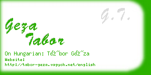 geza tabor business card